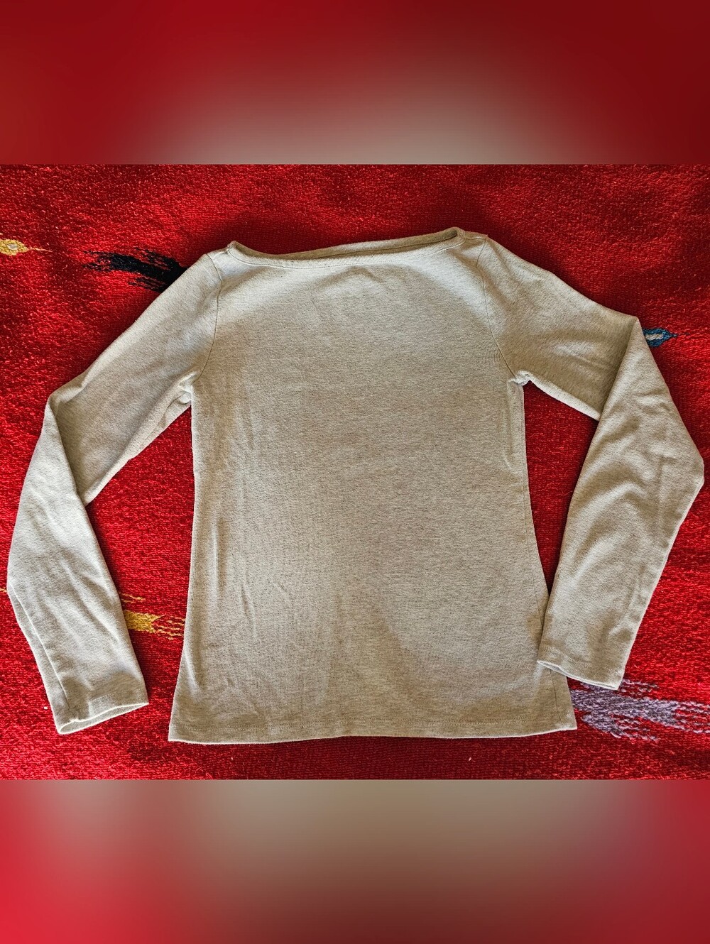 Old Navy Snug Light Gray Long Sleeve Boatneck Top S